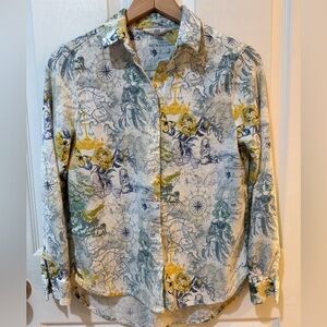 Jane and Delancey Linen Blend Italy Travel Button Up Roll Sleeve Option